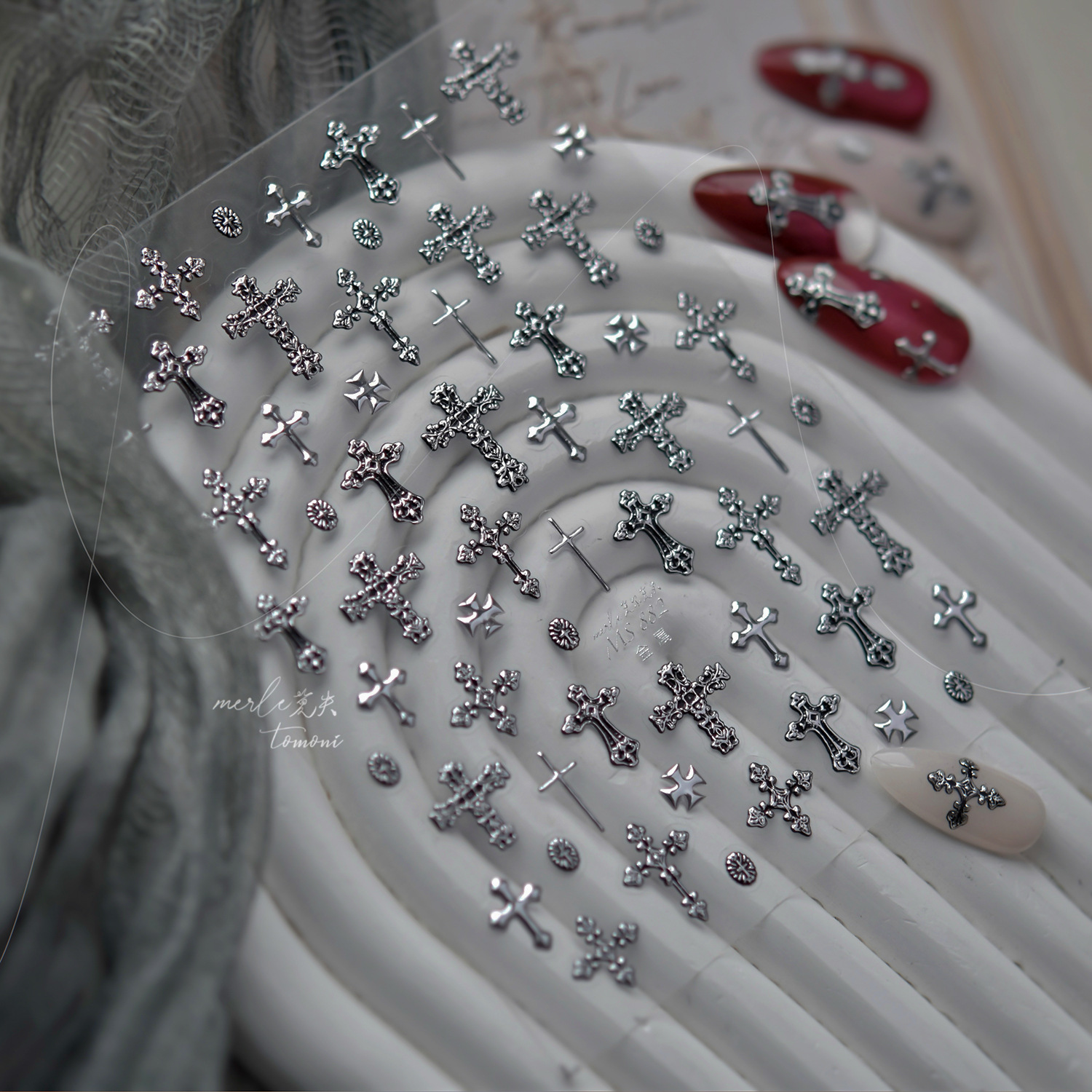 Nail Art Vampire - Gold Silver Metal Nail Stickers Dark