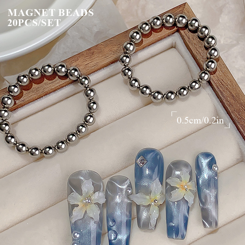 Nail Art Halal - KANIU 20Pcs/Set 5MM Round Magnet Balls