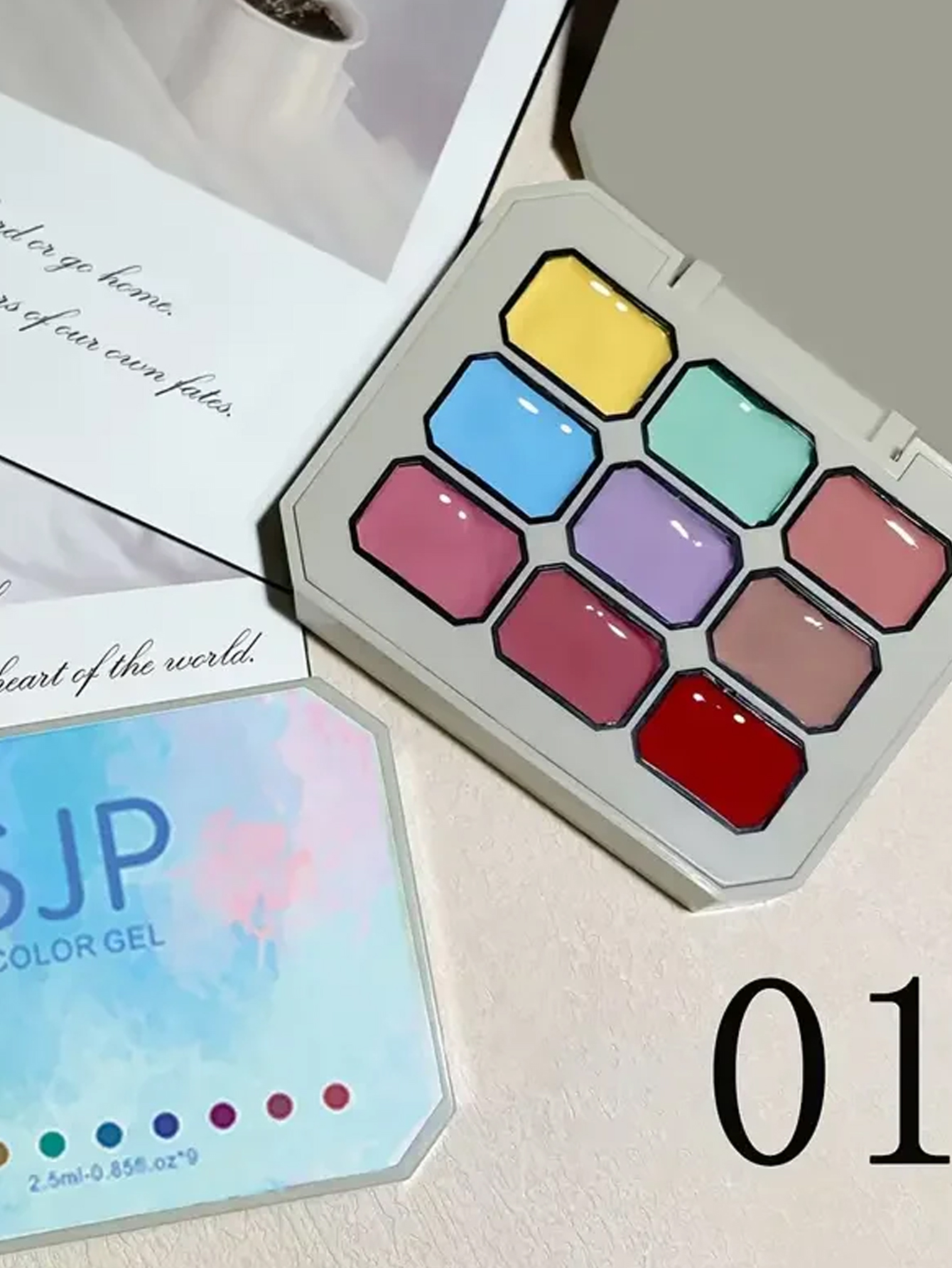 Nail Art Halal - 9 Colors Solid Nail Polish Palette