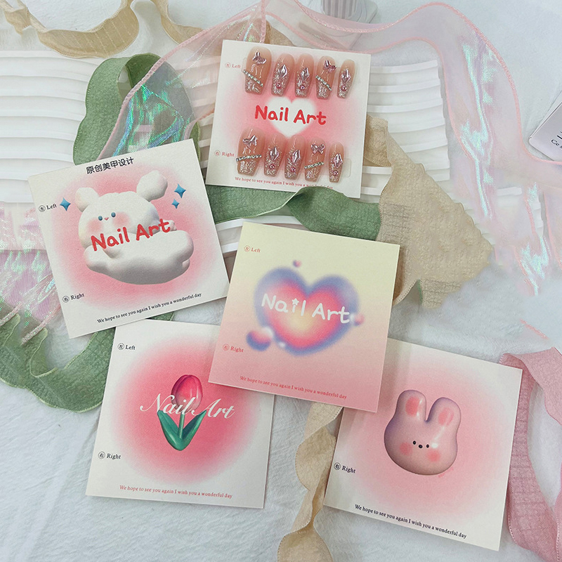 Nail Art Kaki - 50Pcs 6.5x6.5cm 8x8cm Press On Nail