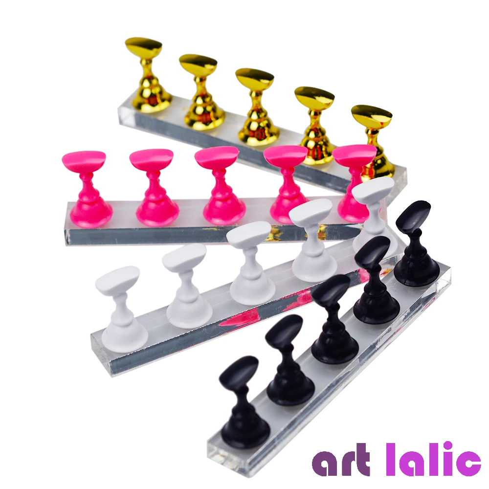 Nail Art Kaki - 5Pcs Nail Art Practice Display Stand