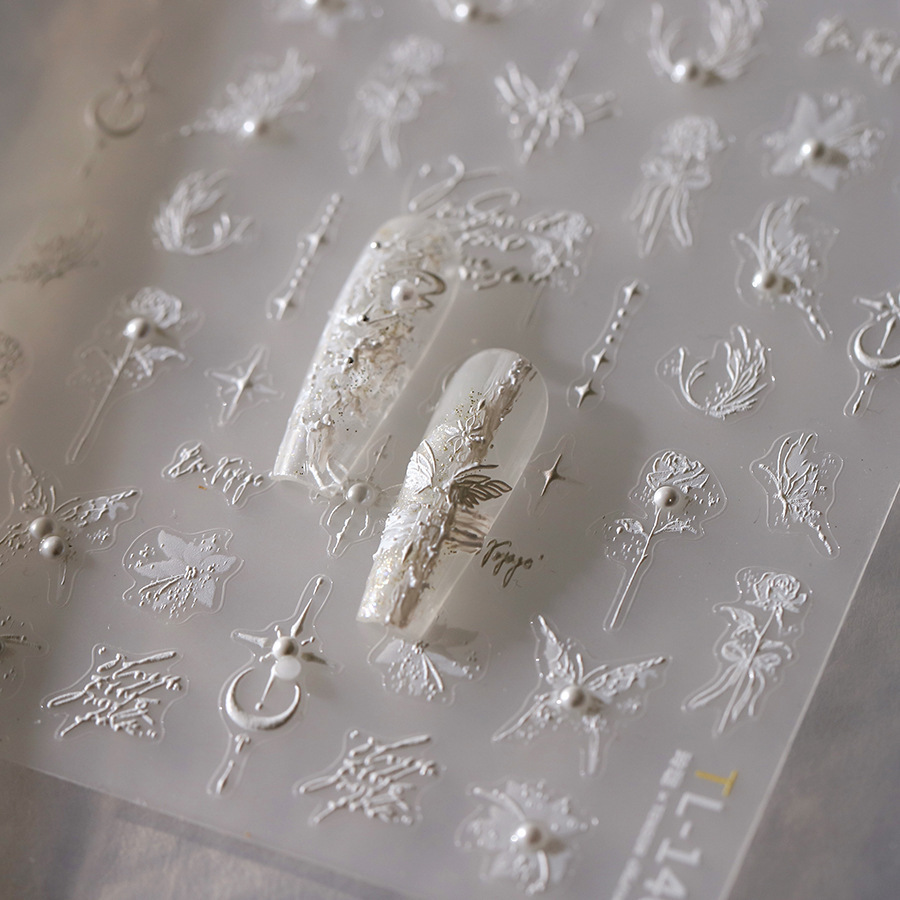 Nail Art Vampire - 1pcs 5D Rhinestones Butterfly Nail Stickers