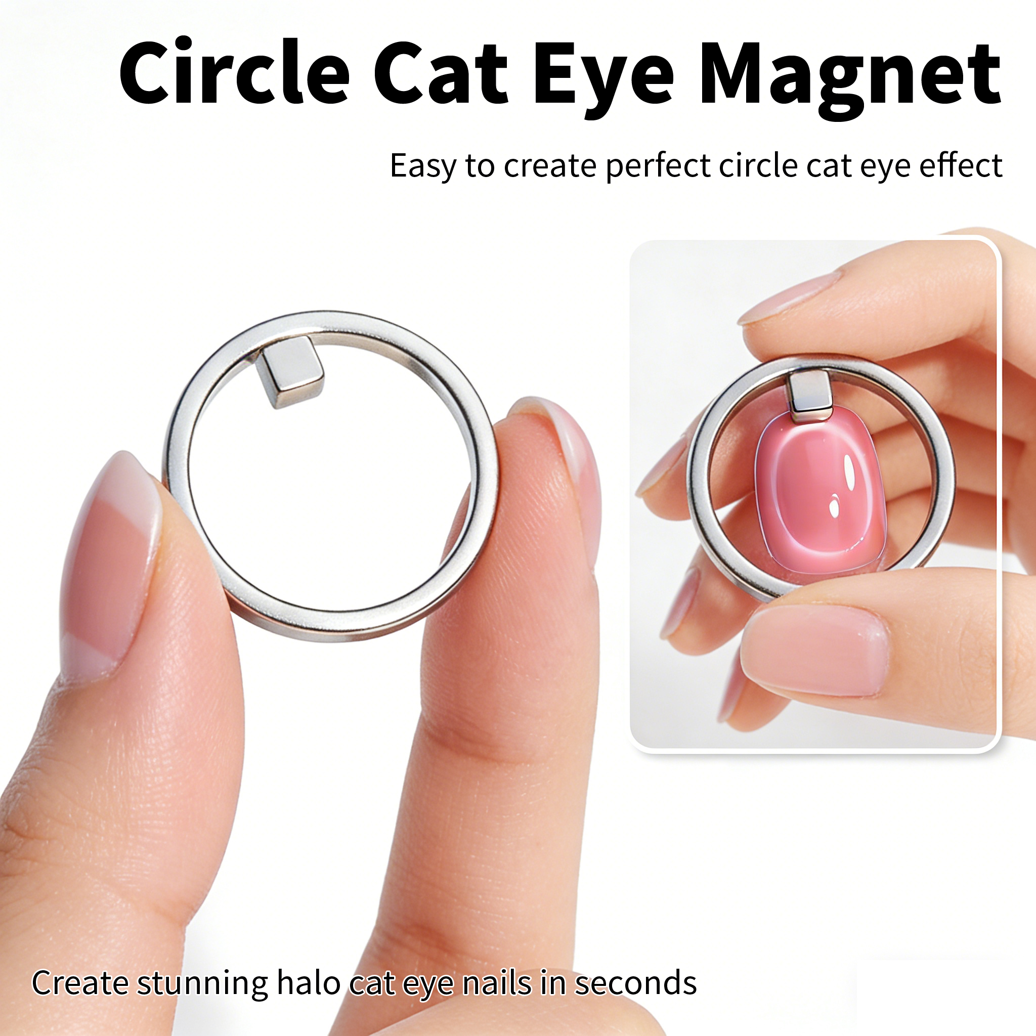 Nail Art Halal - Hollow Cat Eye Magnet Ring Shape