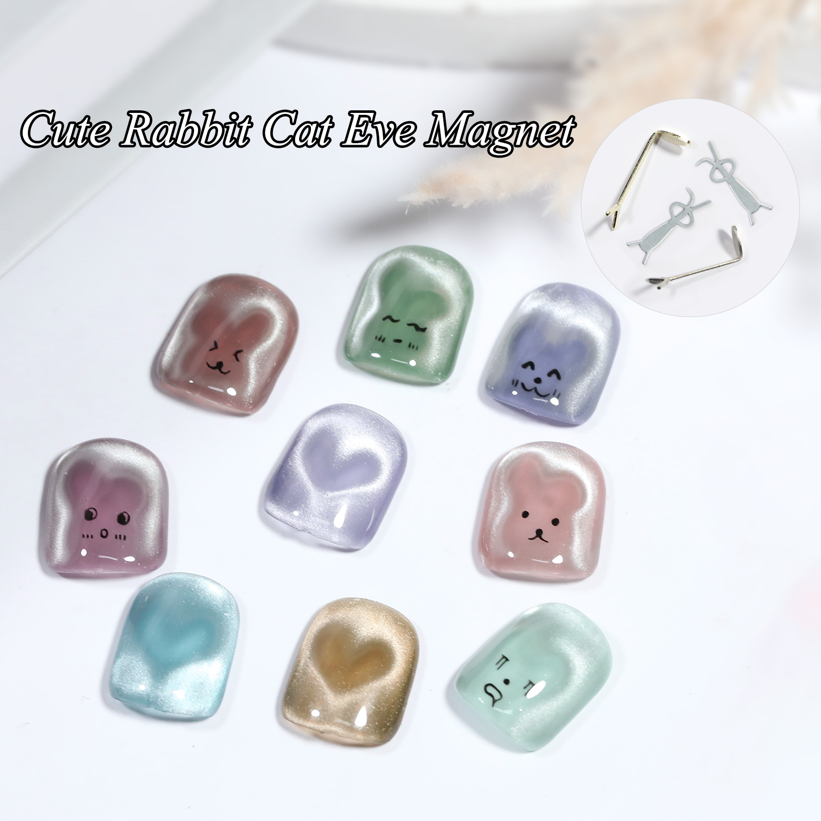 1/4Pcs Rabbit Bear Heart Shape - đánh giá và giá Nail Art Halal