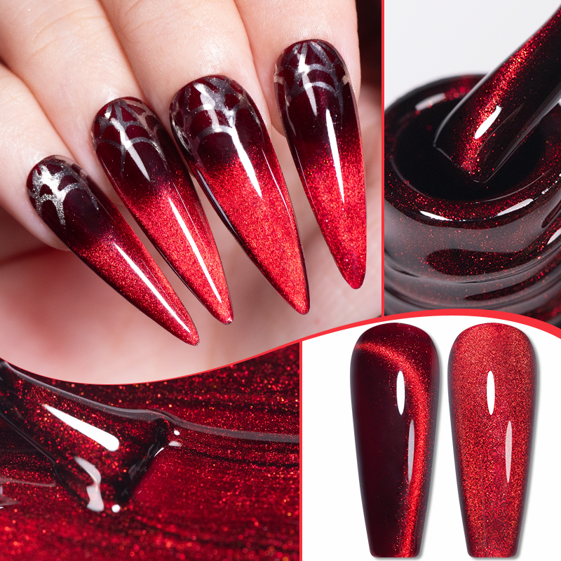 PUENTE 7.5ML Wine Red Cat Eye  - đánh giá và giá Nail Art Red Wine Cat Eye
