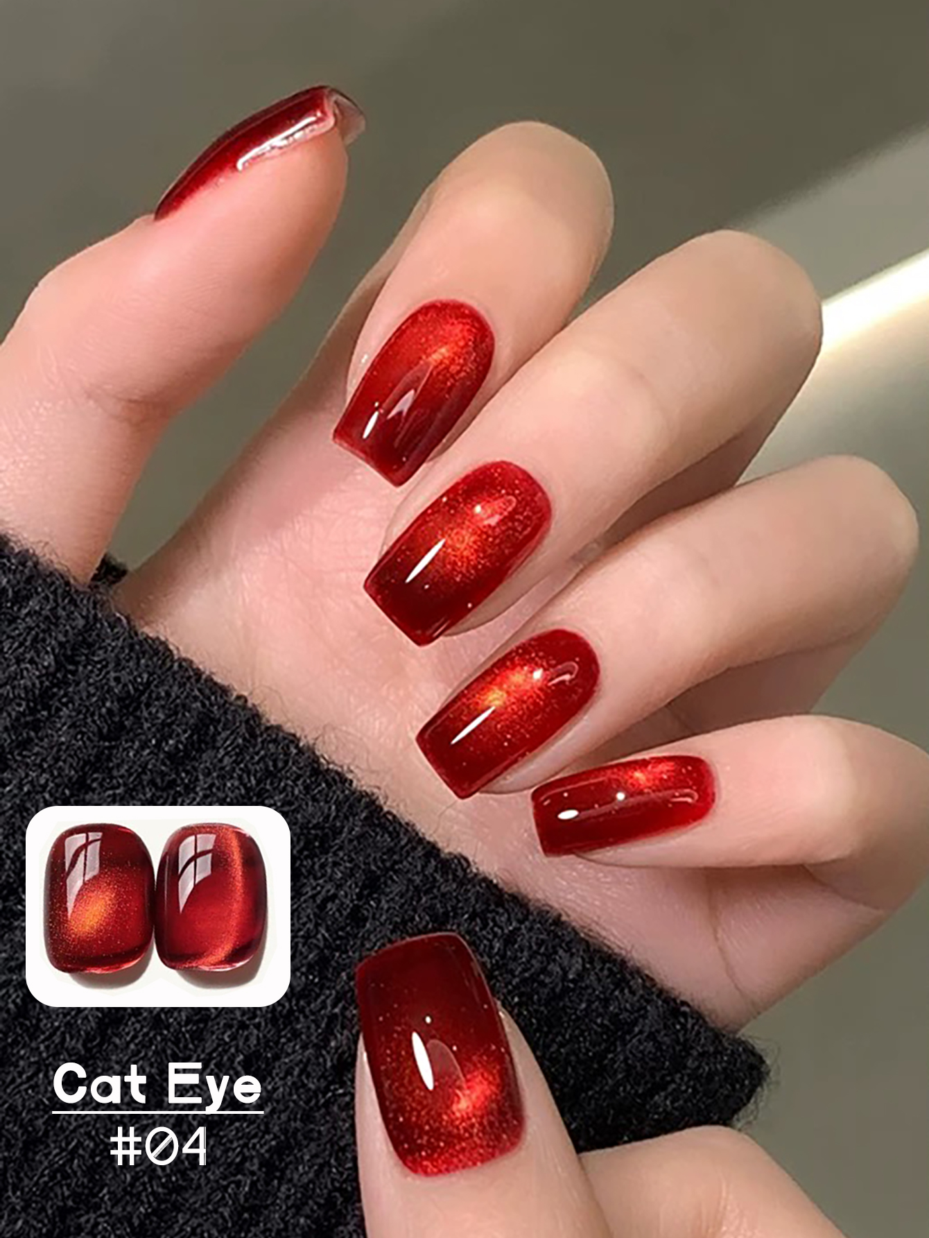 1-12pcs TC Cherry Wine Red Tra - đánh giá và giá Nail Art Red Wine Cat Eye