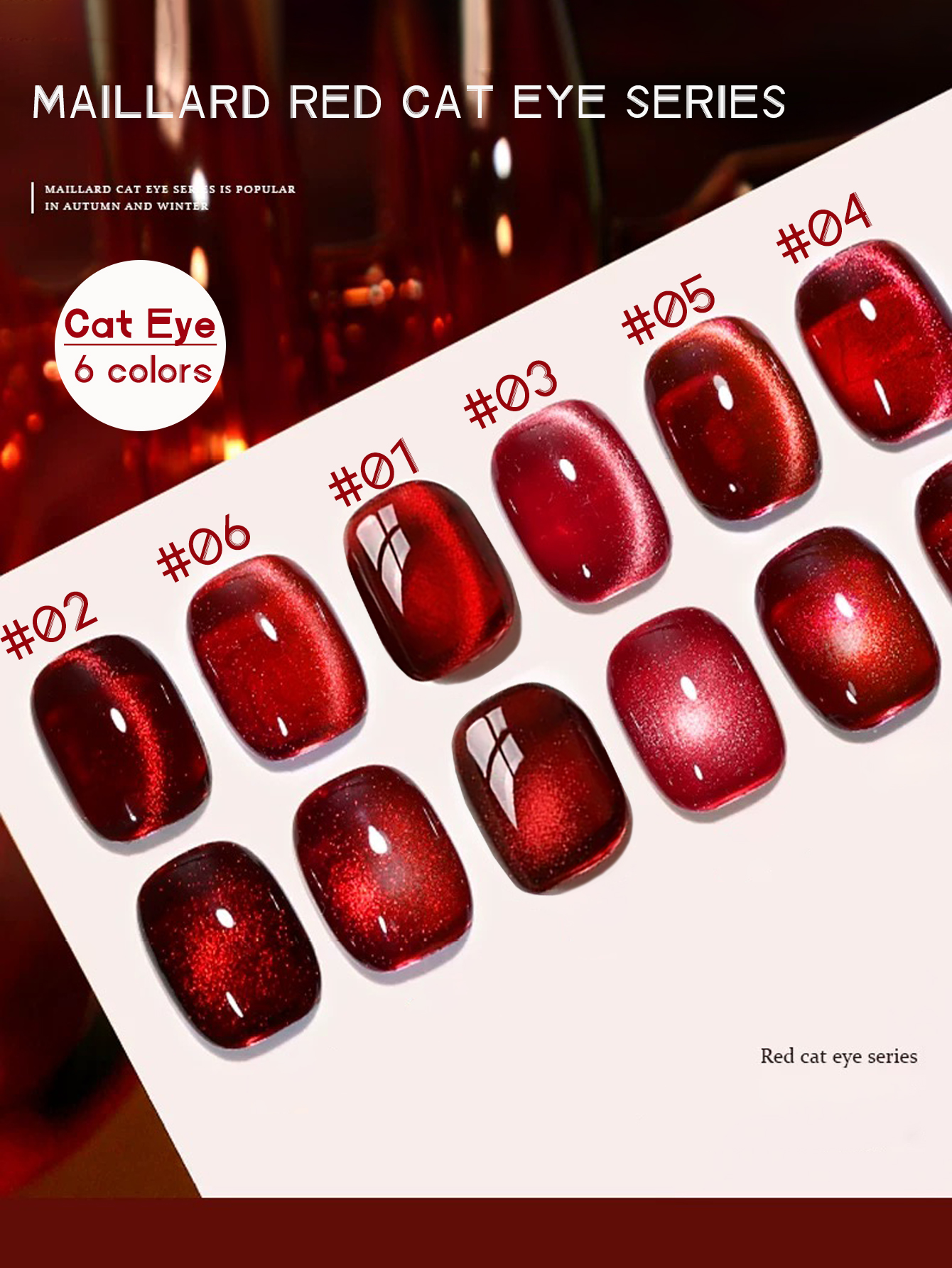 1-12pcs TC Cherry Wine Red Tra - đánh giá và giá Nail Art Red Wine Cat Eye