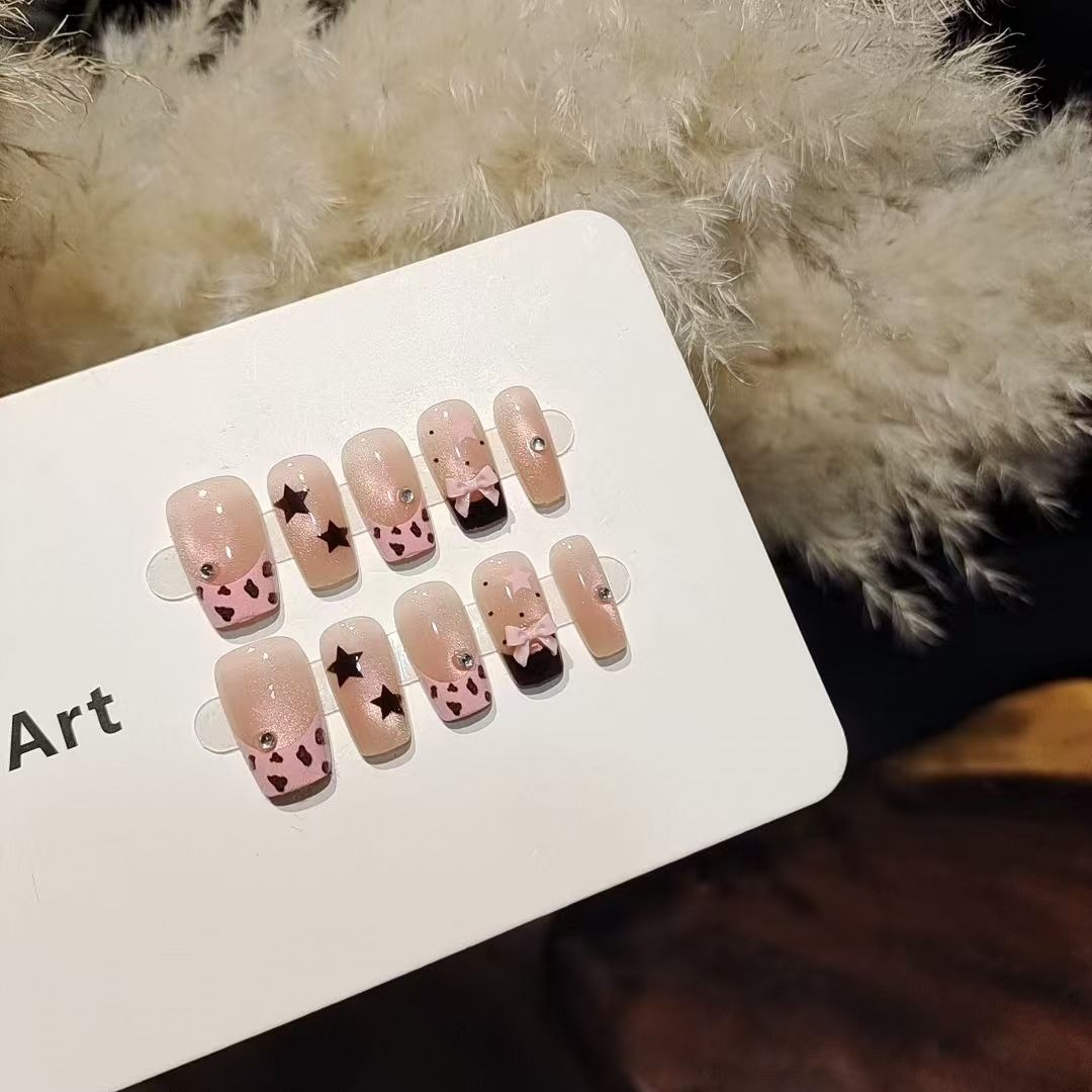 10pcs Short Square Press On Na - đánh giá và giá Nail Art Leopard