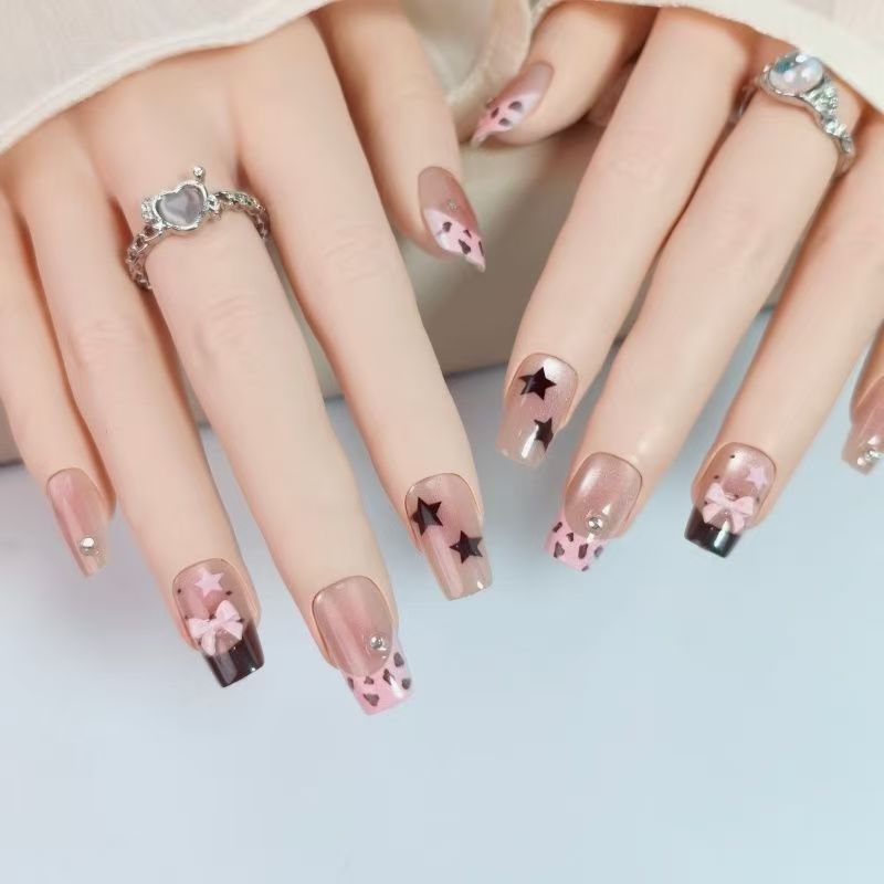 10pcs Short Square Press On Na - đánh giá và giá Nail Art Leopard