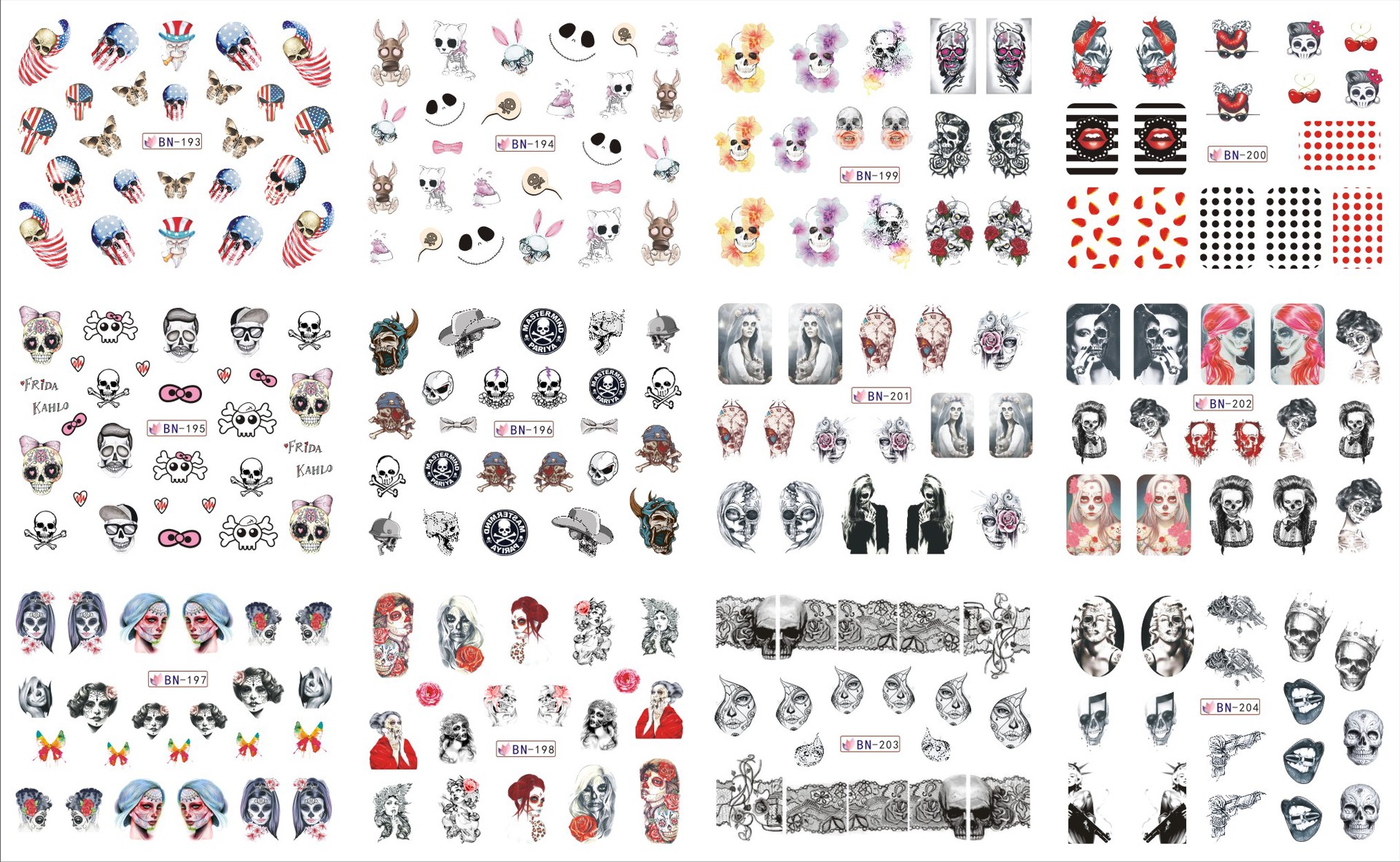 12 Sheets Various Halloween El - đánh giá và giá Nail Art Zombie