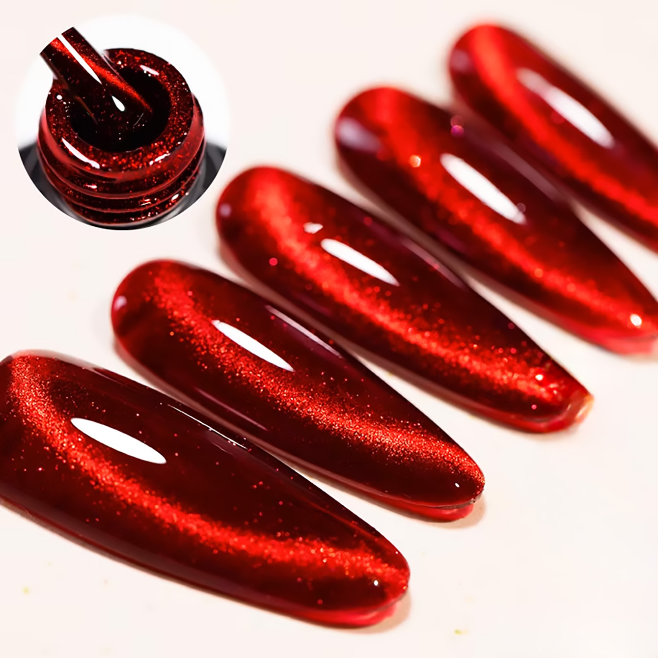 SHAKA 1pcs Flash Cherry Wine R - đánh giá và giá Nail Art Red Wine Cat Eye