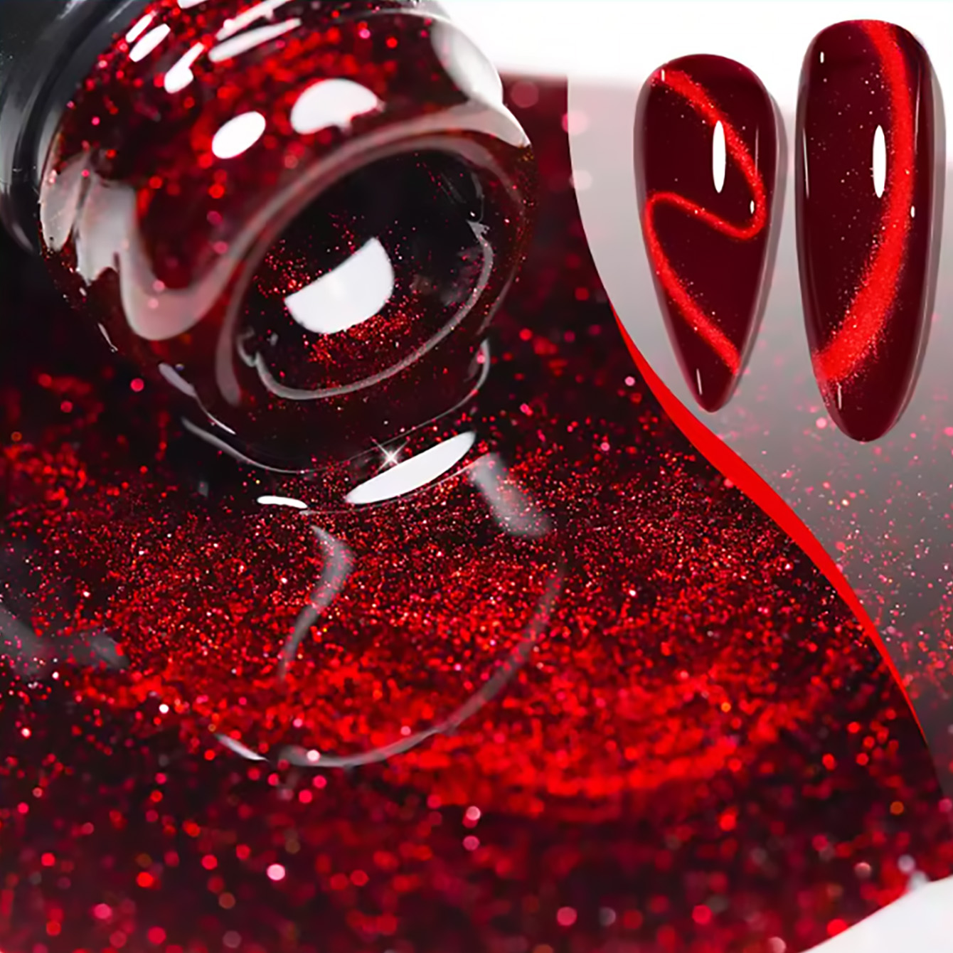 SHAKA 1pcs Flash Cherry Wine R - đánh giá và giá Nail Art Red Wine Cat Eye