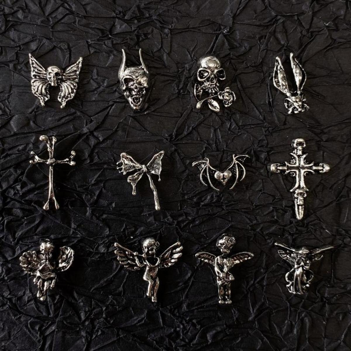 10PCS 3D Punk Alloy Angel Stat - đánh giá và giá Nail Art Vampire