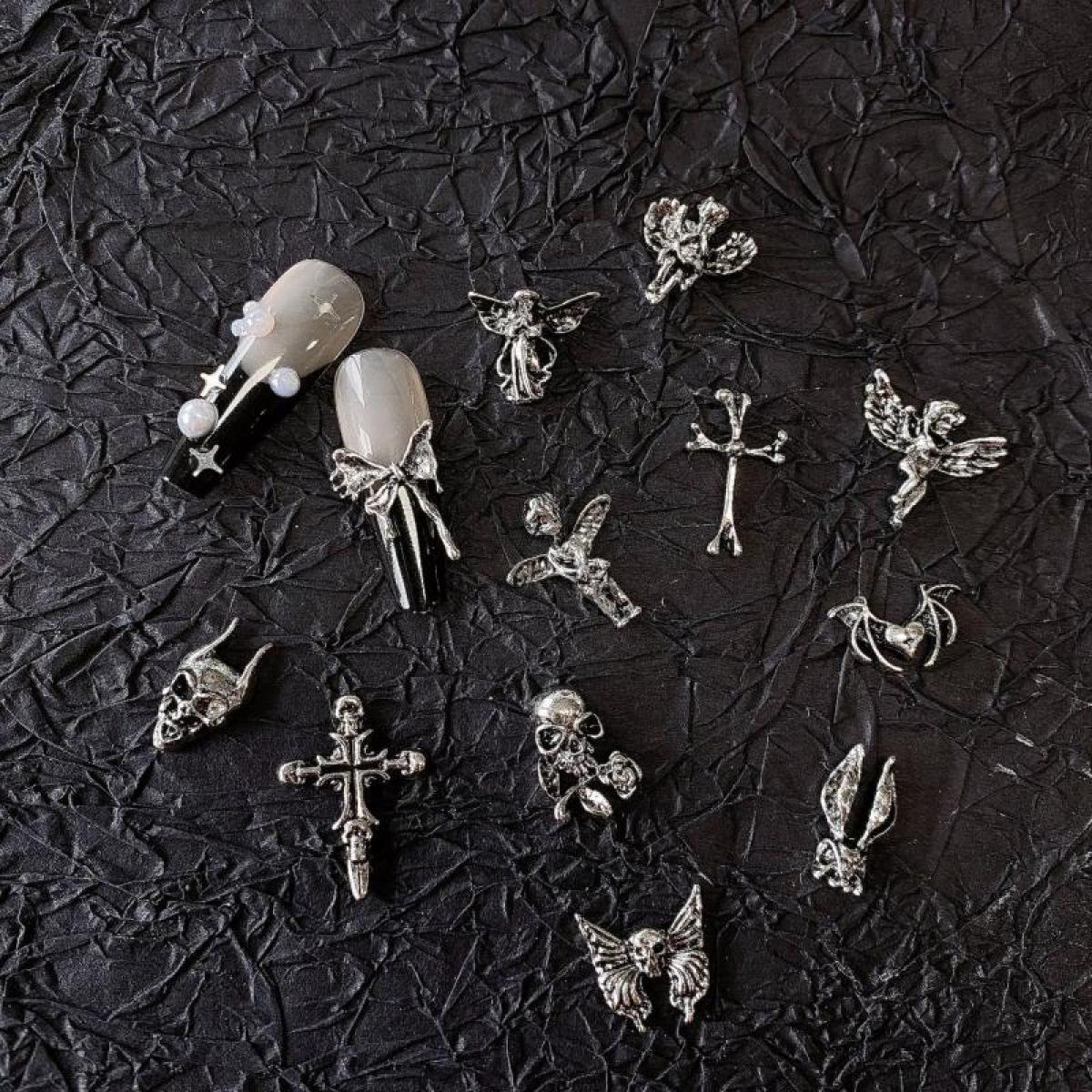 10PCS 3D Punk Alloy Angel Stat - đánh giá và giá Nail Art Vampire