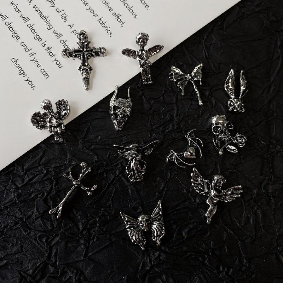 10PCS 3D Punk Alloy Angel Stat - đánh giá và giá Nail Art Vampire