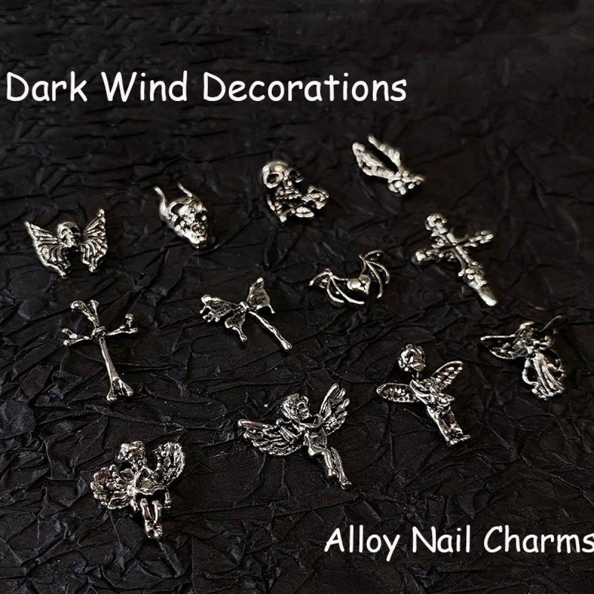 10PCS 3D Punk Alloy Angel Stat - đánh giá và giá Nail Art Vampire