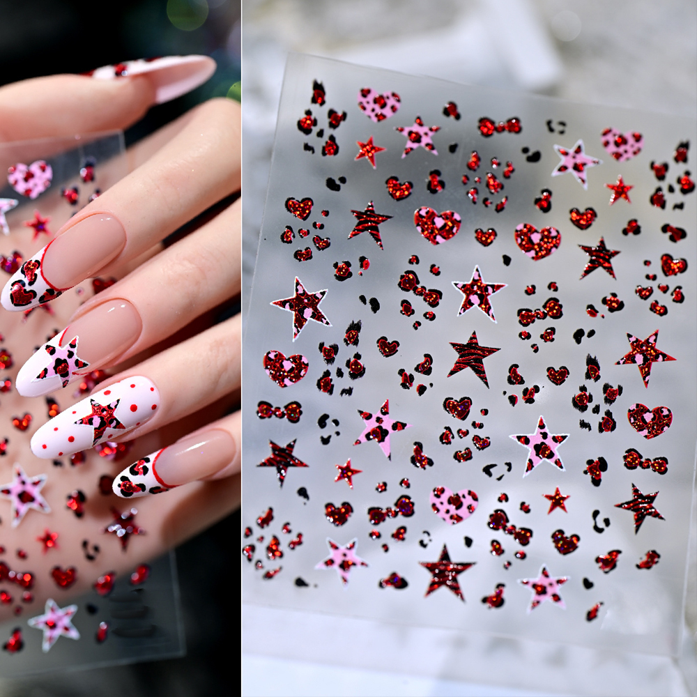 1pc Y2K Hot Girls Star Nail Ar - đánh giá và giá Nail Art Leopard
