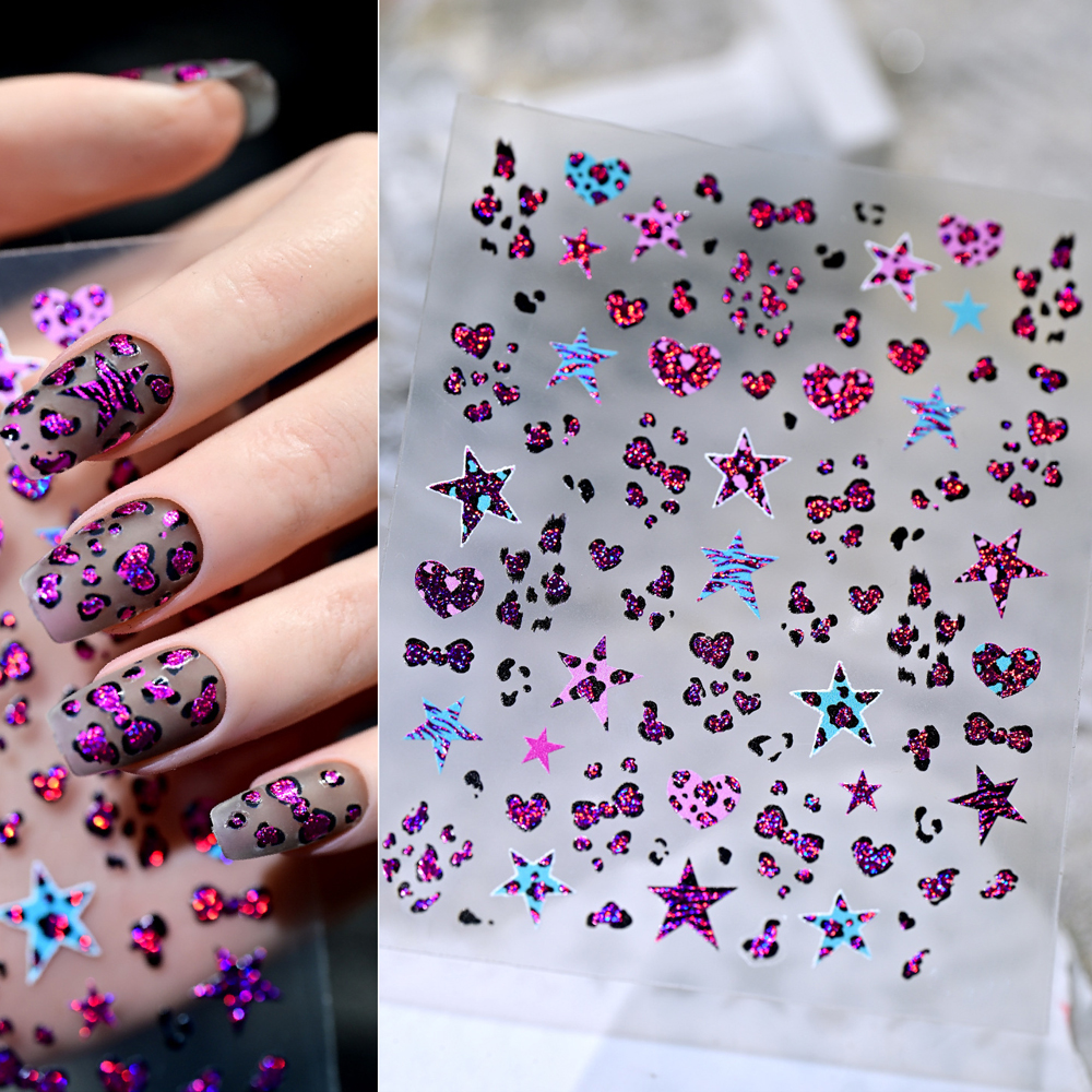 1pc Y2K Hot Girls Star Nail Ar - đánh giá và giá Nail Art Leopard