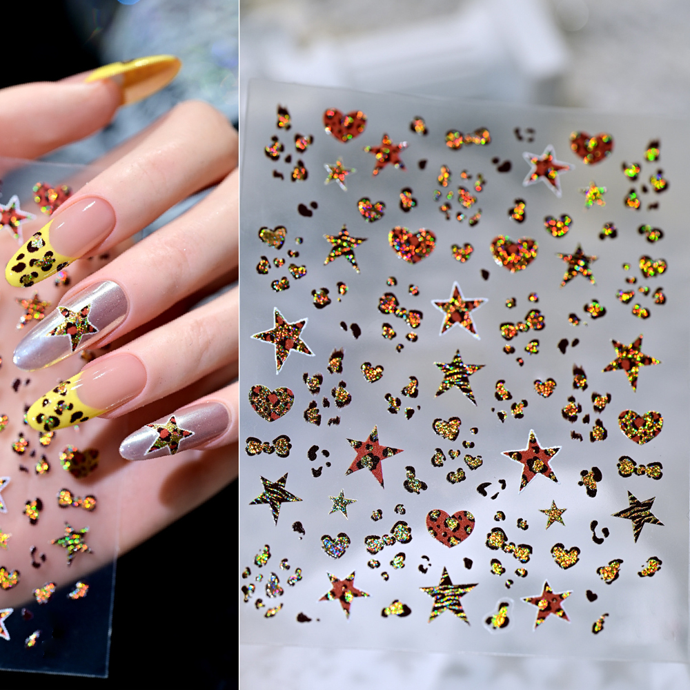 1pc Y2K Hot Girls Star Nail Ar - đánh giá và giá Nail Art Leopard