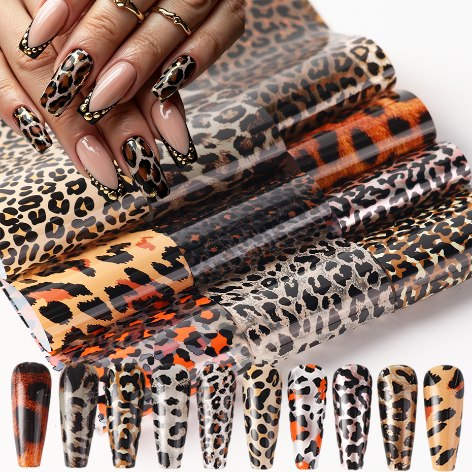 10pcs Set Colorful Leopard Pri - đánh giá và giá Nail Art Leopard