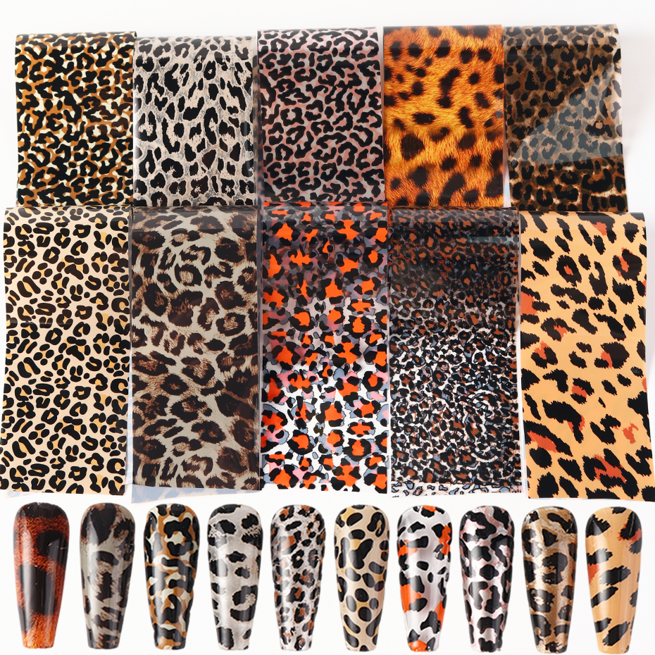 10pcs Set Colorful Leopard Pri - đánh giá và giá Nail Art Leopard