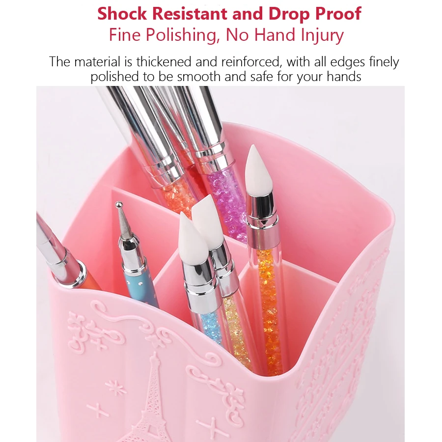 4-Compartment Nail Art Brush H - đánh giá và giá Nail Art Kaki