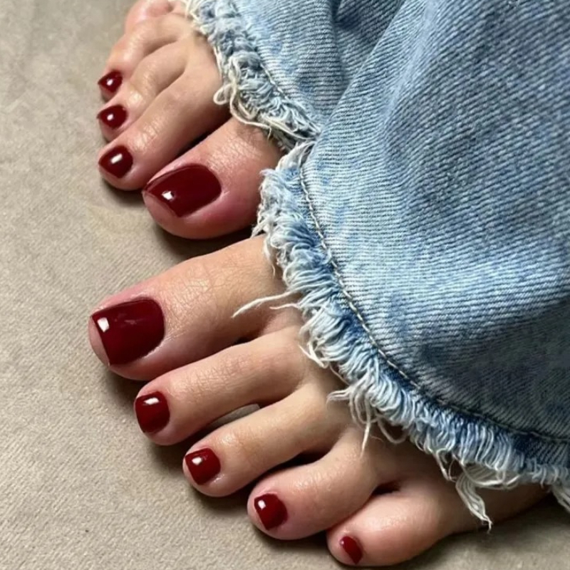 Simple Wine Red Solid Color Fa - đánh giá và giá Nail Art Red Wine Cat Eye