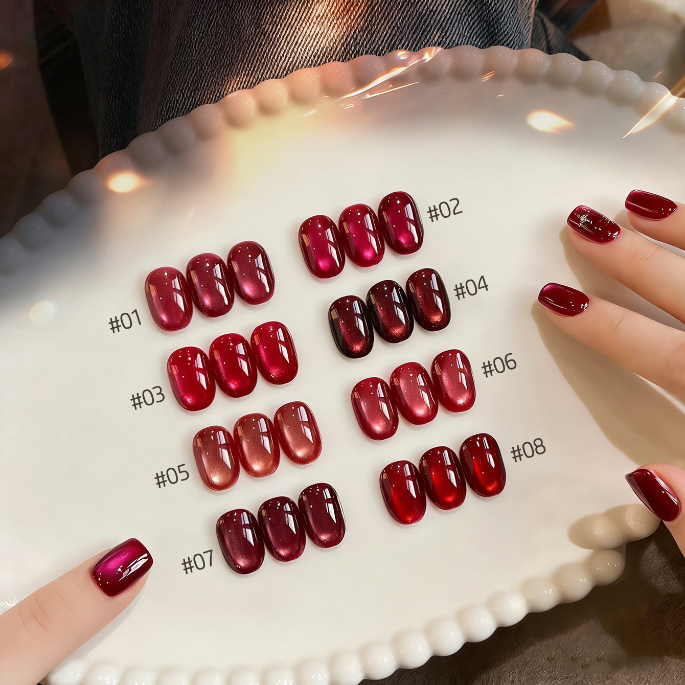 MIANEL 10ML New Year Lucky Red - đánh giá và giá Nail Art Red Wine Cat Eye