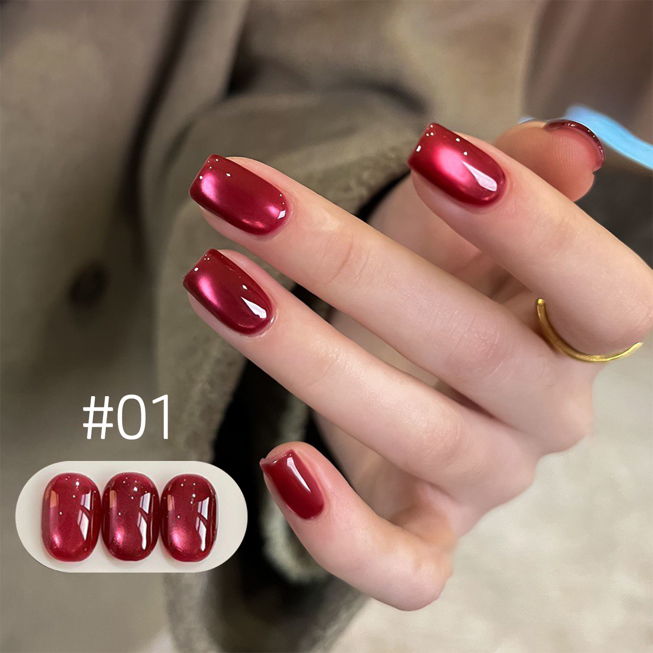 MIANEL 10ML New Year Lucky Red - đánh giá và giá Nail Art Red Wine Cat Eye