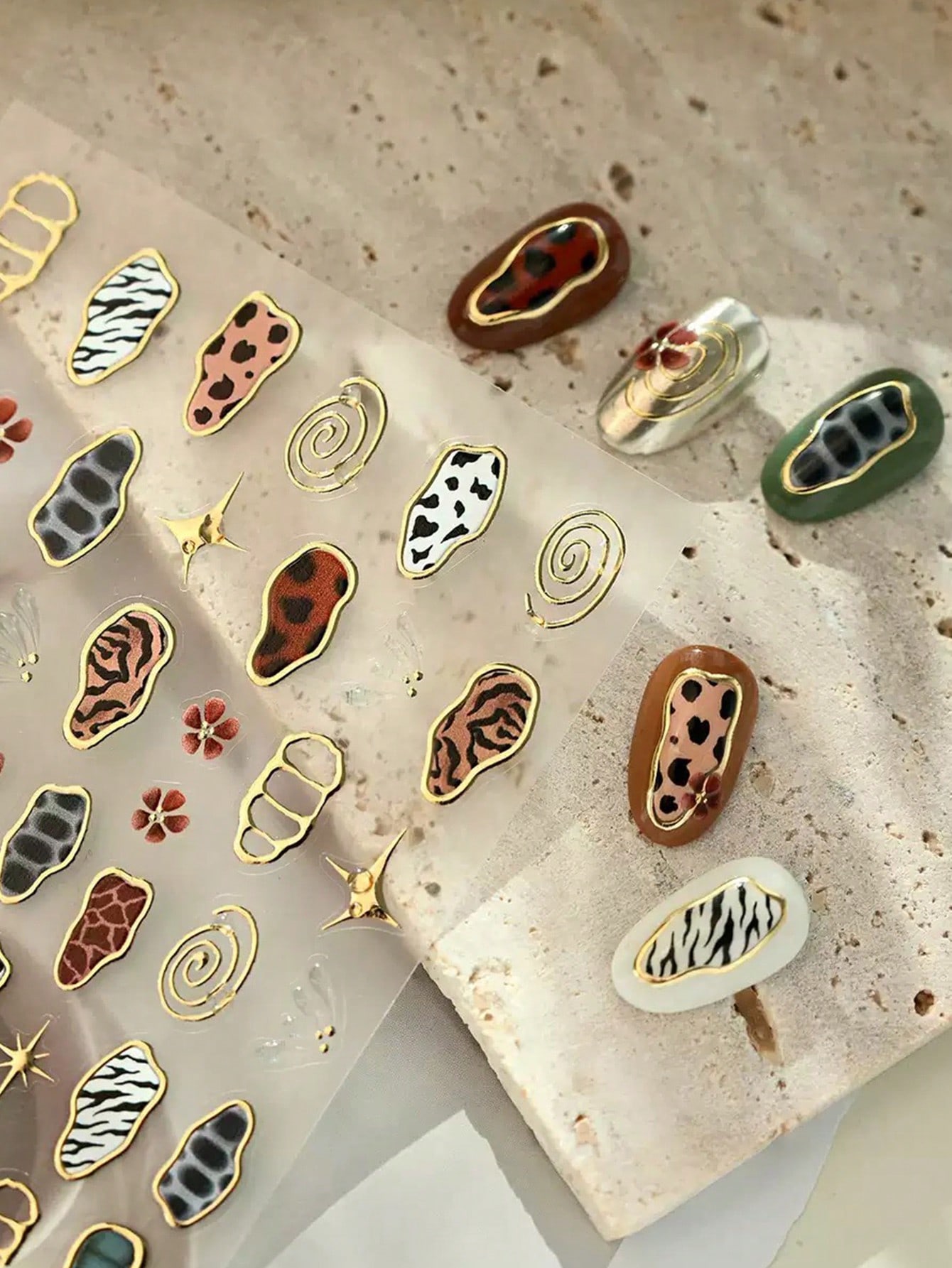 1pc French Leopard Print Color - đánh giá và giá Nail Art Leopard
