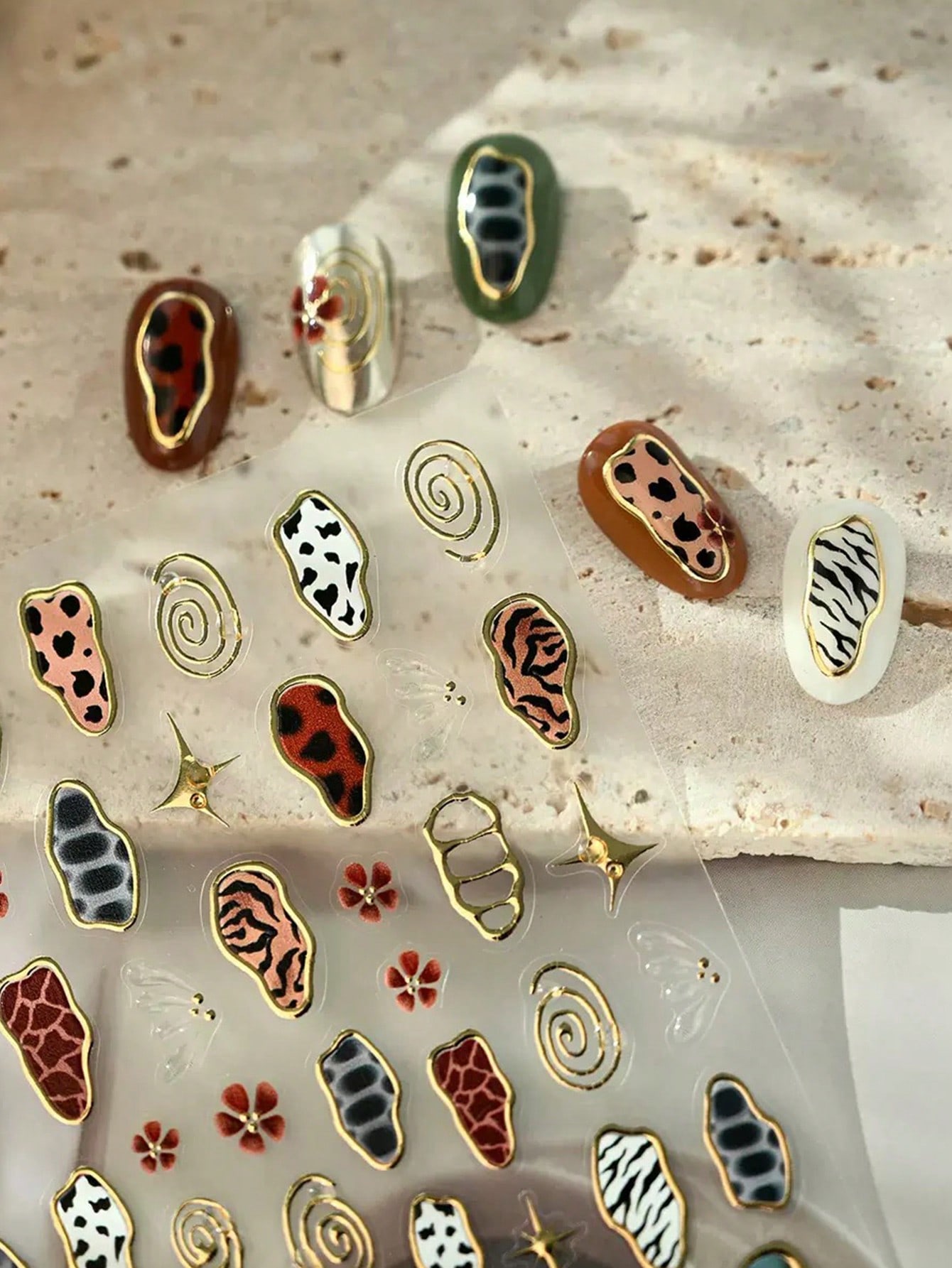 1pc French Leopard Print Color - đánh giá và giá Nail Art Leopard