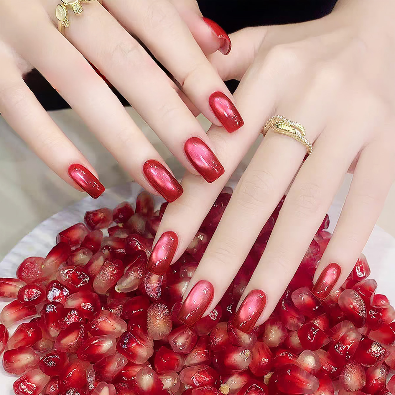 1pcs TC Red Pomegranate Cat Ey - đánh giá và giá Nail Art Red Wine Cat Eye