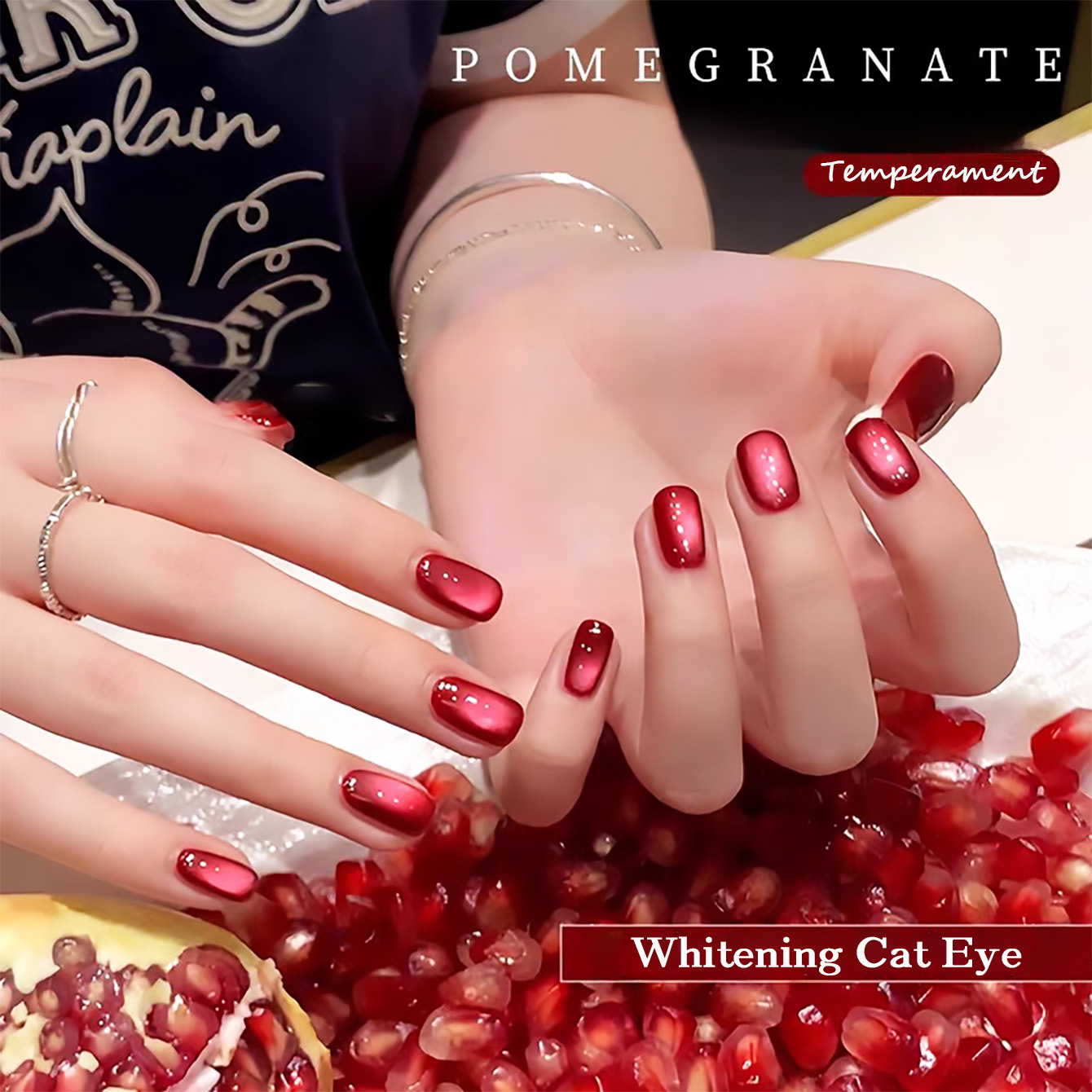 1pcs TC Red Pomegranate Cat Ey - đánh giá và giá Nail Art Red Wine Cat Eye