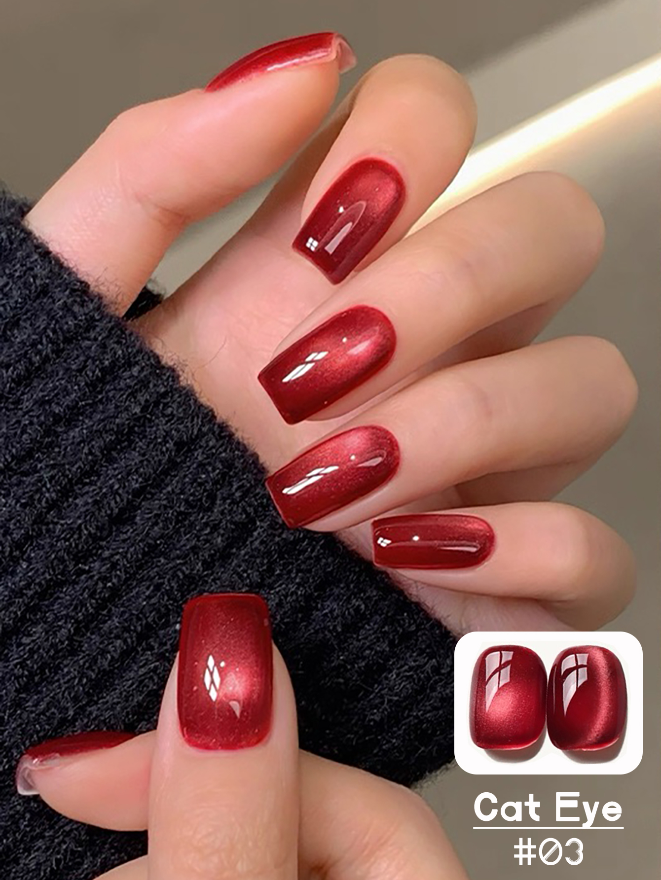 1-6Pcs TC 10ML Red Transparent - đánh giá và giá Nail Art Red Wine Cat Eye