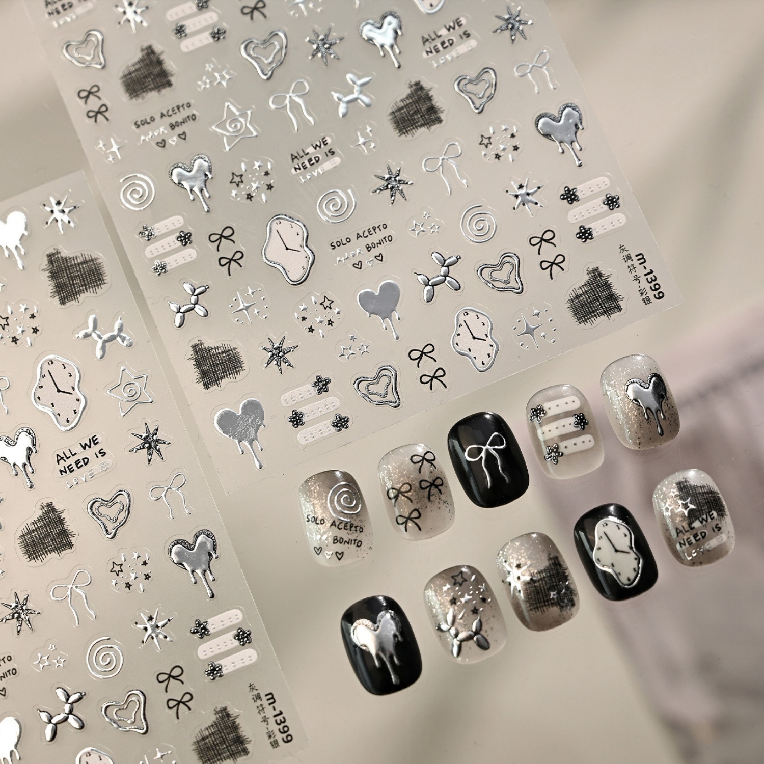 Cool Silver Gray Y2K Symbol 5D - đánh giá và giá Nail Art Vampire