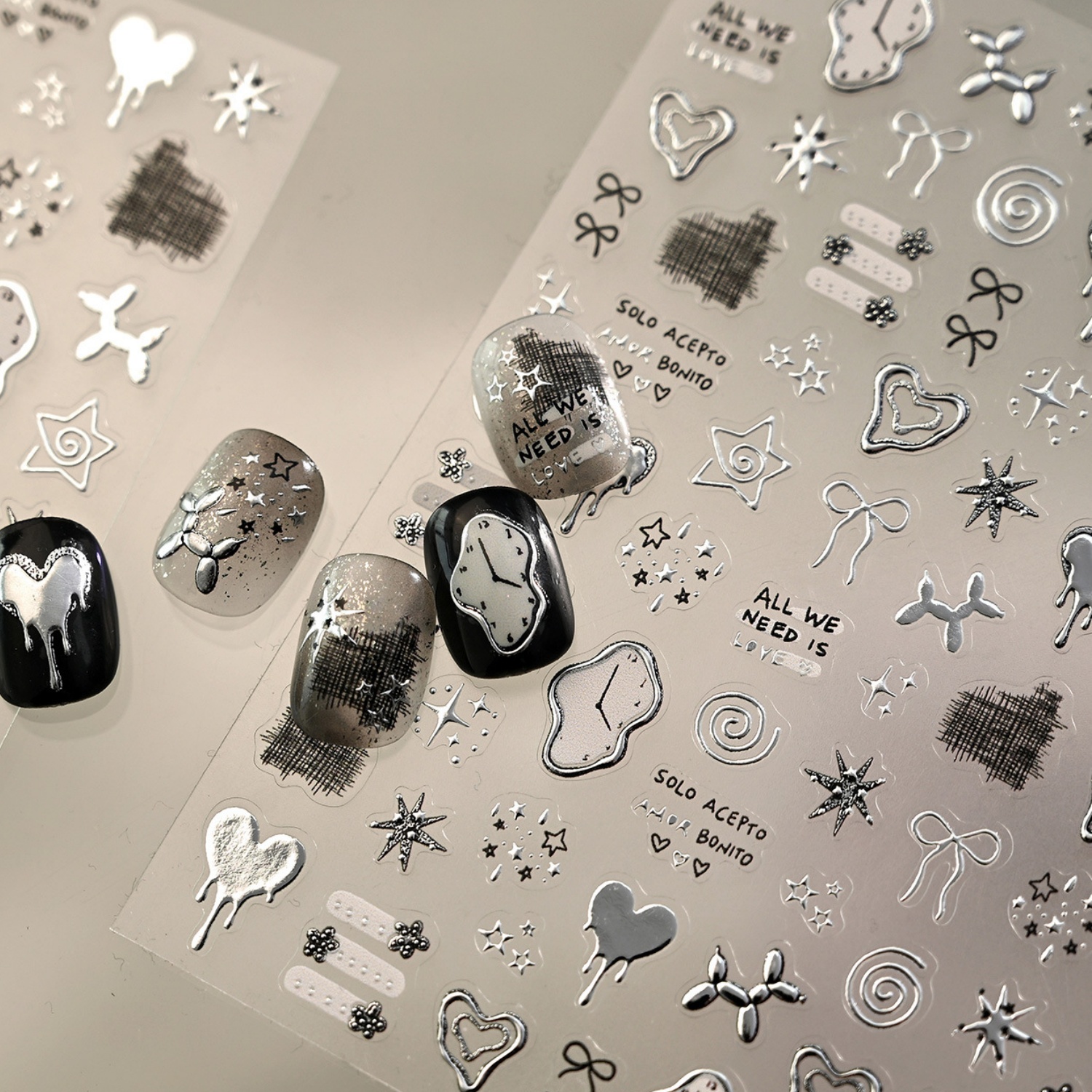 Cool Silver Gray Y2K Symbol 5D - đánh giá và giá Nail Art Vampire