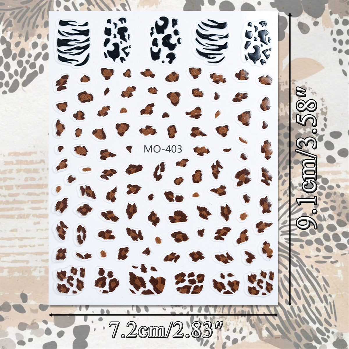 3/6 Sheets Leopard Print Nail  - đánh giá và giá Nail Art Leopard