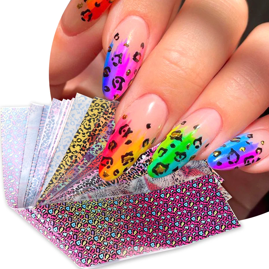 10pcs Colorful Leopard Print N - đánh giá và giá Nail Art Leopard