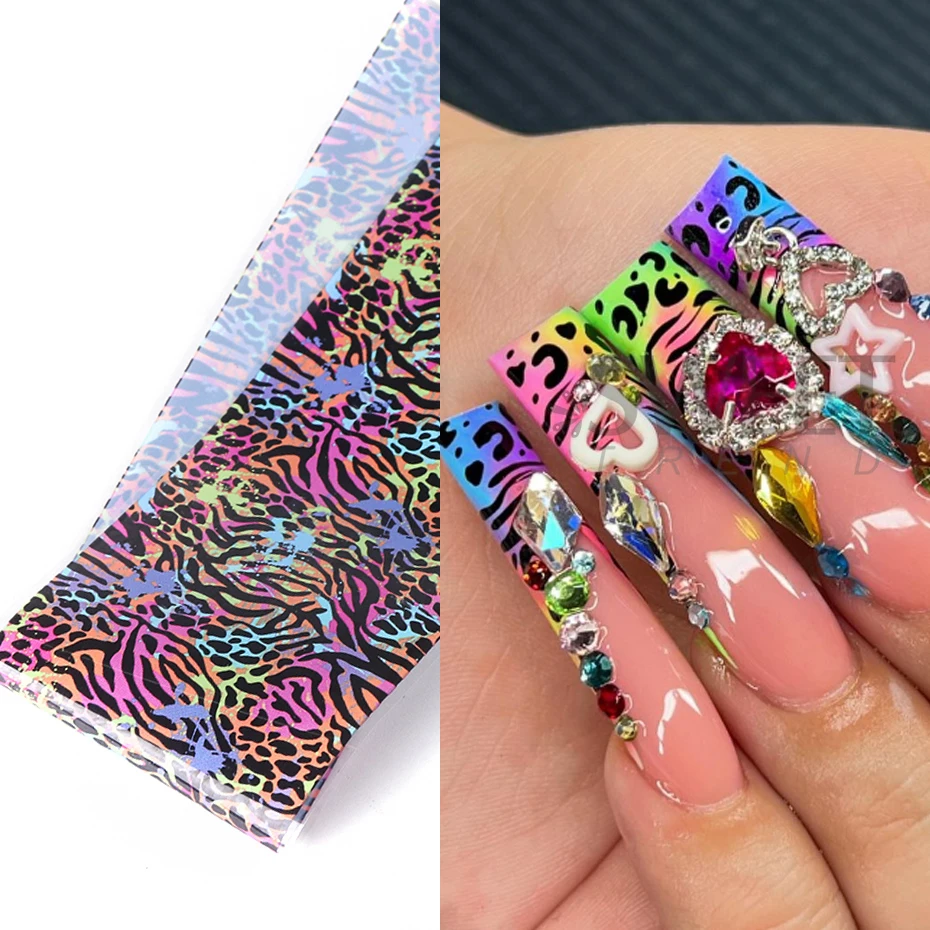 10pcs Colorful Leopard Print N - đánh giá và giá Nail Art Leopard
