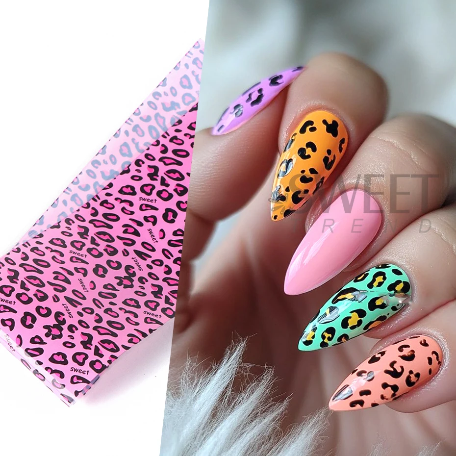 10pcs Colorful Leopard Print N - đánh giá và giá Nail Art Leopard