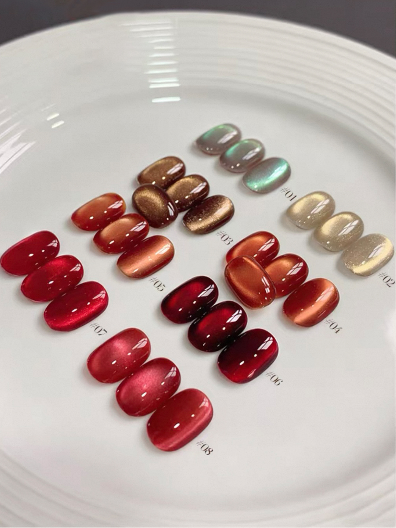 1/8PCS2026 Nail Art Women's Ki - đánh giá và giá Nail Art Red Wine Cat Eye