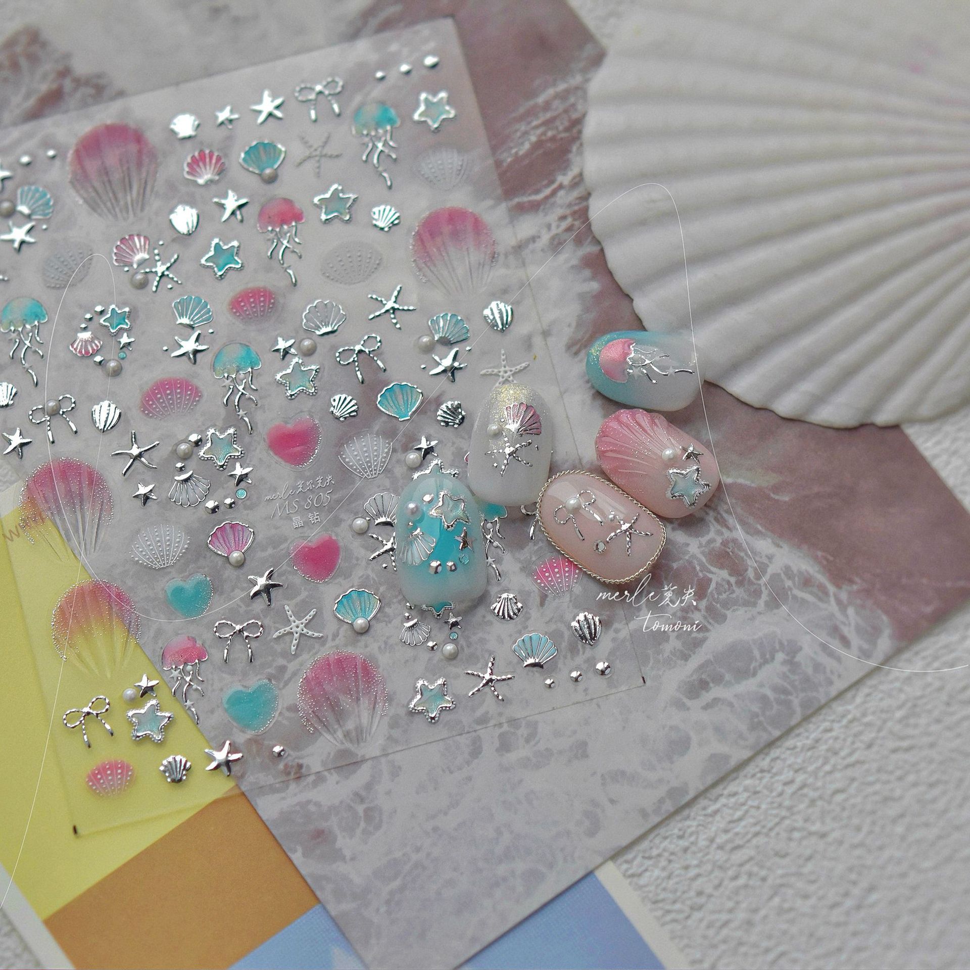 1PCS Jellyfish Starfish Shells - đánh giá và giá Nail Art Vampire