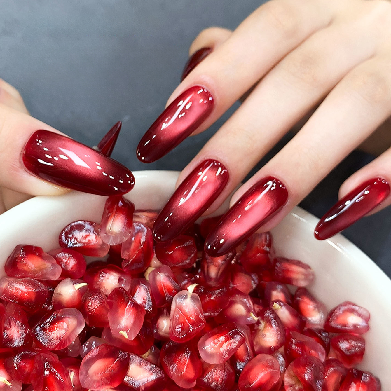 MIANEL 10ML Red Pomegranate Ca - đánh giá và giá Nail Art Red Wine Cat Eye