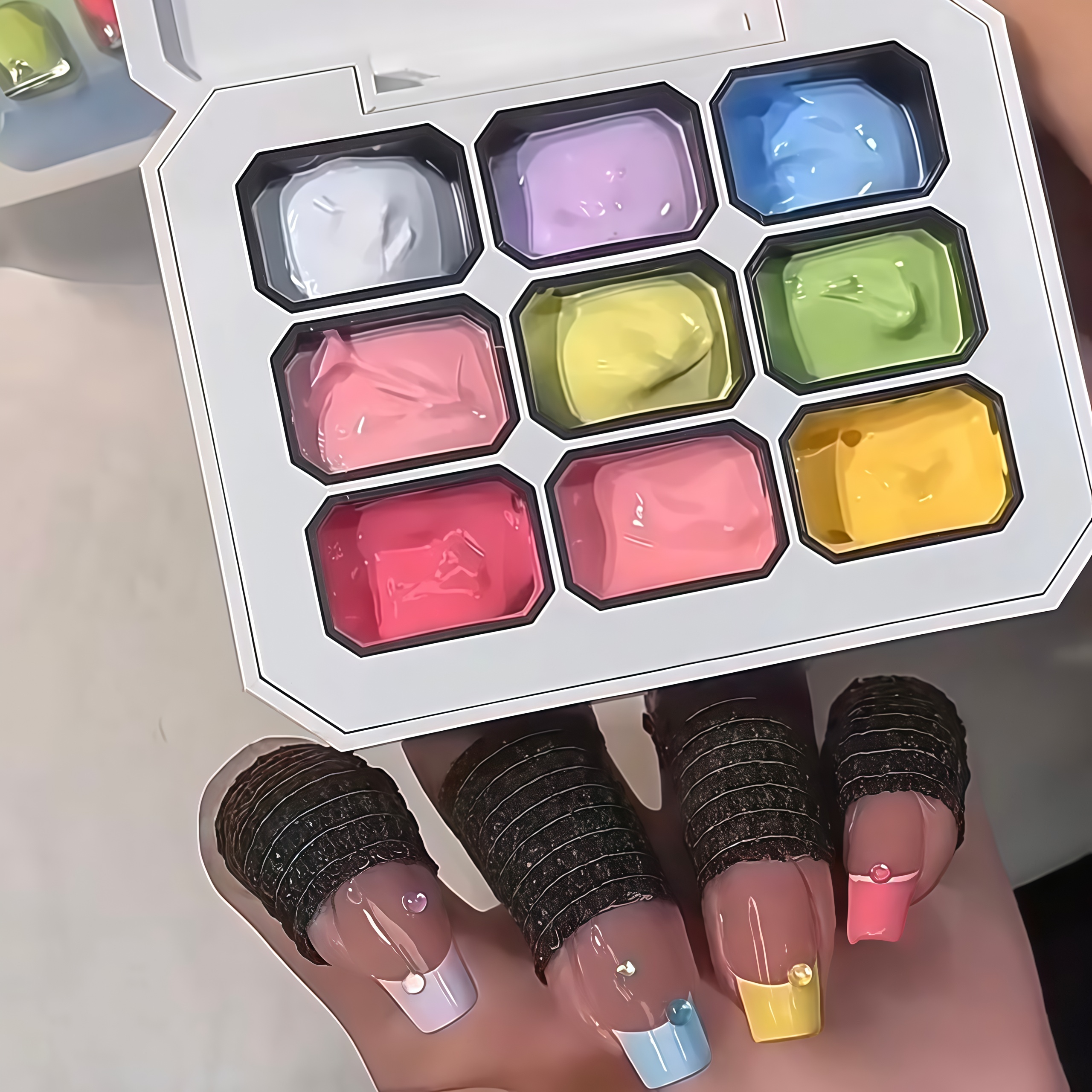 9-color solid nail polish,  Ma - đánh giá và giá Nail Art Halal