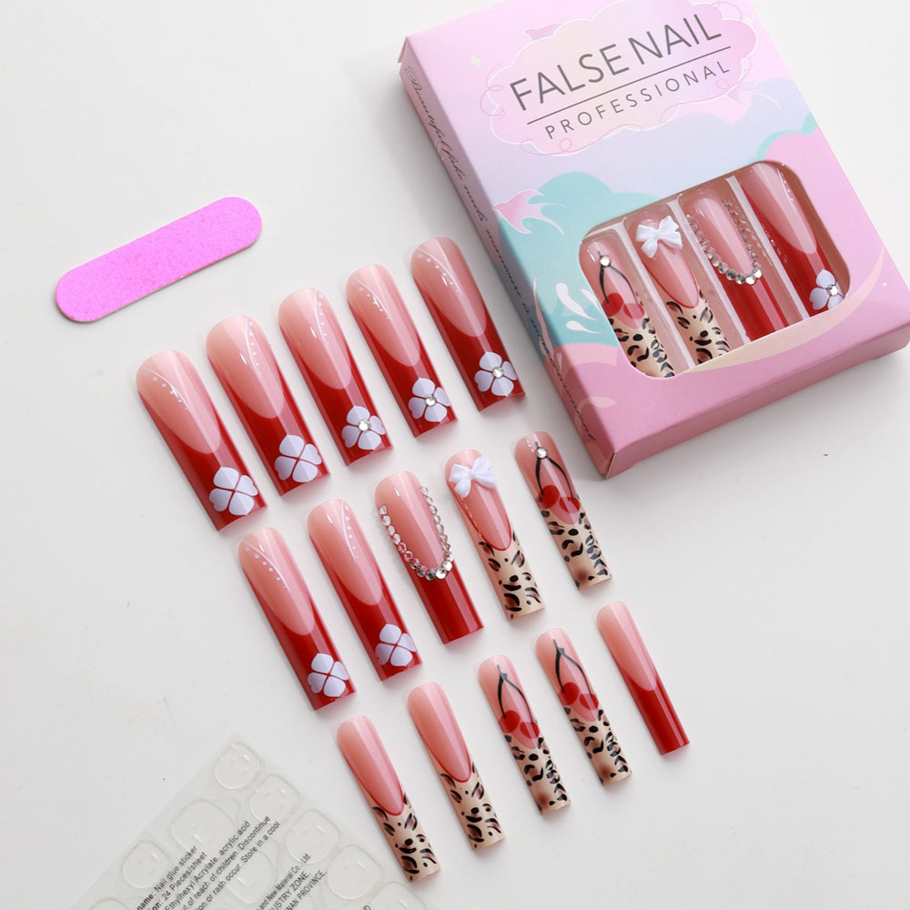 24pcs Wearable Press on Nails  - đánh giá và giá Nail Art Leopard