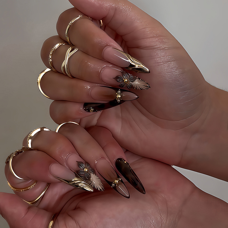 24pcs Red French Press on Nail - đánh giá và giá Nail Art Leopard