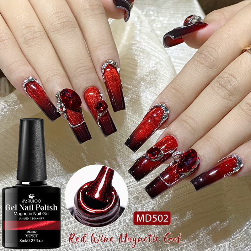 MSRUIOO 8ml Wine Red Rose Red  - đánh giá và giá Nail Art Red Wine Cat Eye