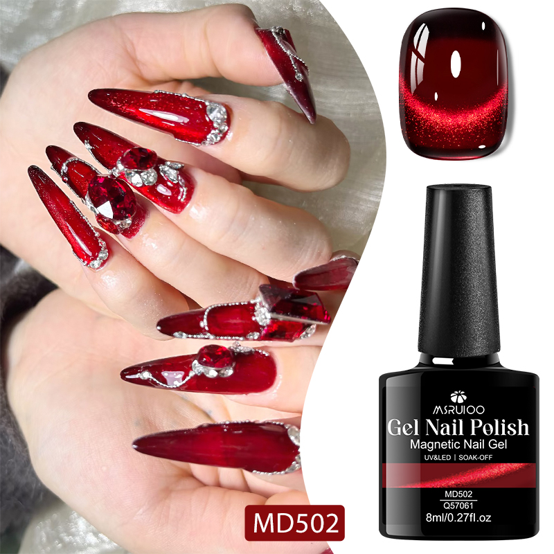 MSRUIOO 8ml Wine Red Rose Red  - đánh giá và giá Nail Art Red Wine Cat Eye