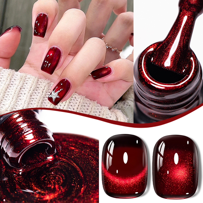 MSRUIOO 8ml Wine Red Rose Red  - đánh giá và giá Nail Art Red Wine Cat Eye