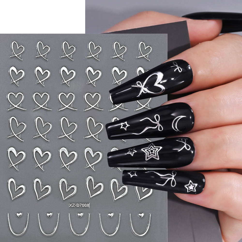 1Pcs 3D Metal Silver Bowknot N - đánh giá và giá Nail Art Vampire
